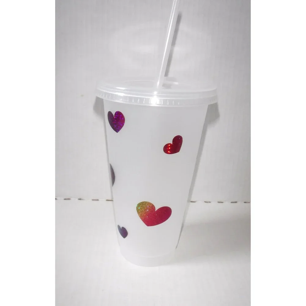 Clear Tumblers w/ Holographic Rainbow Vinyl
